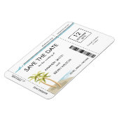 Flexible Palm Tree Boarding Pass Magnet Réservez la date (Côté Gauche)