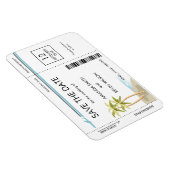 Flexible Palm Tree Boarding Pass Magnet Réservez la date (Côté Droit)