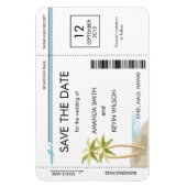 Flexible Palm Tree Boarding Pass Magnet Réservez la date (Vertical)