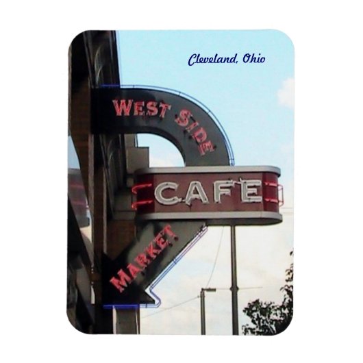 Flexible Panneau Café du marché Cleveland Ohio Magnet (Vertical)
