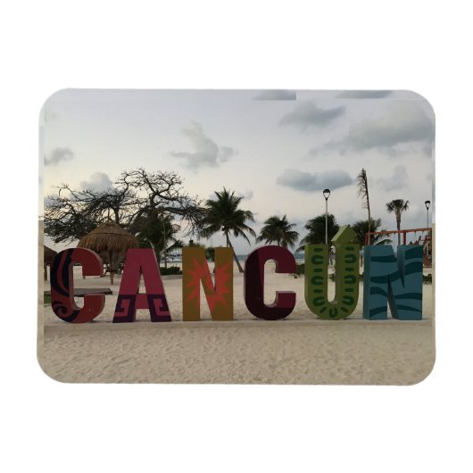 Flexible Panneau Cancun - Playa Delfines, Mexique Magnet ph (Horizontal)