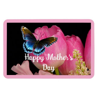 Flexible Papillon Avec Fleurs Magnet Photo