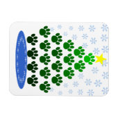 Flexible Paw Here Premium Magnet "Arbre de Noël Empreintes (Horizontal)