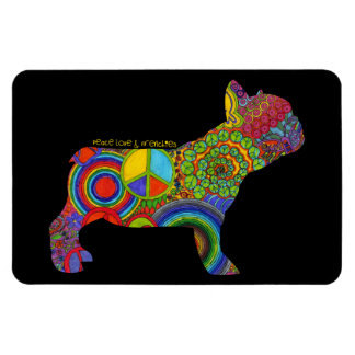 Flexible "Peace Love & Frenchies" Pop Art Magnet