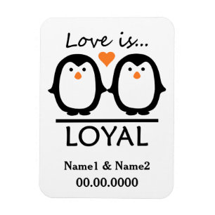 Flexible Penguin Love custom magnet