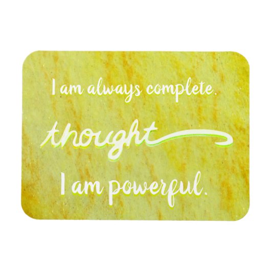 Flexible "Pensée" Jaune Power Chakra Mots Magnet (Horizontal)