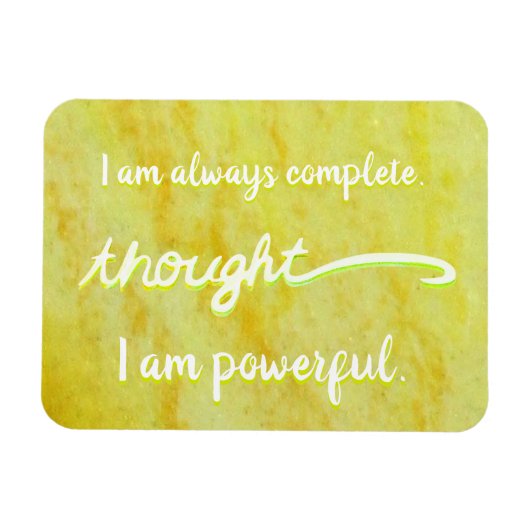 Flexible "Pensée" Jaune Power Chakra Mots Magnet (Horizontal)