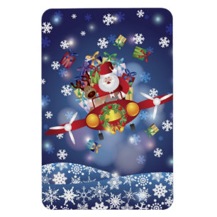 Flexible Père Noël Avion volant Premium Flexi Magnet