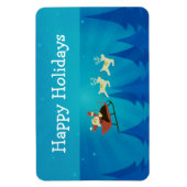 Flexible Père Noël - Magnet rectangle de scène d'hiver (Vertical)