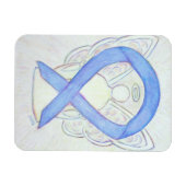Flexible Périwinkel Blue Awareness Ruban Angel Art Magnet (Horizontal)