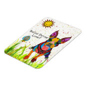 Flexible Petit et coloré Boston Terrier Magnet (Côté Gauche)