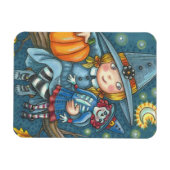 Flexible PETIT rectangle HALLOWEEN MAGNET DE TÉMOIN ET DOLL (Horizontal)