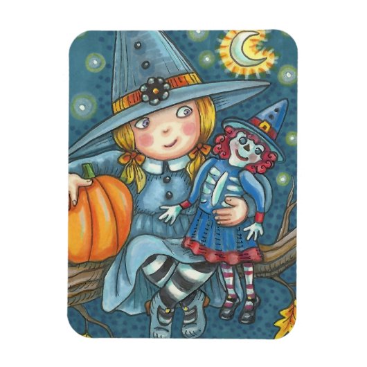 Flexible PETIT rectangle HALLOWEEN MAGNET DE TÉMOIN ET DOLL (Vertical)