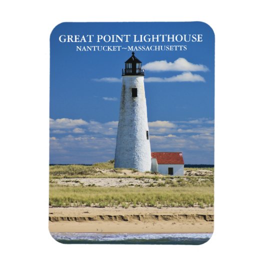 Flexible Phare de Great Point Nantucket MA Magnet (Vertical)