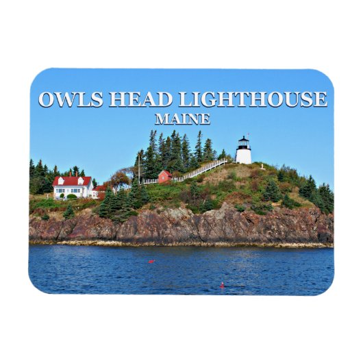 Flexible Phare de Owls Head, Maine Photo Magnet (Horizontal)