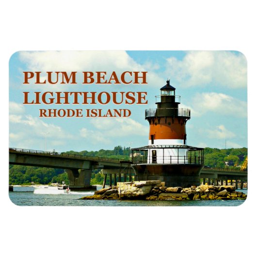 Flexible Phare de Plum Beach, Rhode Island Photo Magnet (Horizontal)