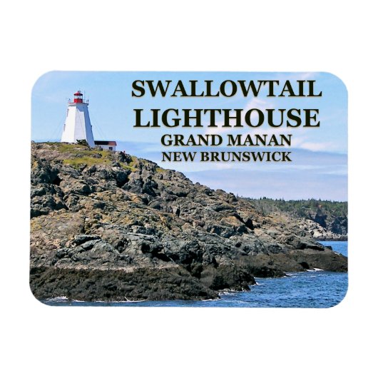 Flexible Phare de Swallowtail Grand Manan N.B. Magnet (Horizontal)