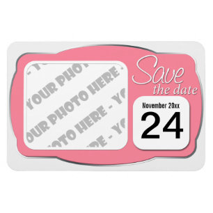 Flexible Photo & Date Rose "Enregistrer la date" 4x6 Magnet