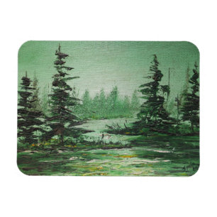 Flexible Photo Magnet Ann Hayes Peinture Green Forest
