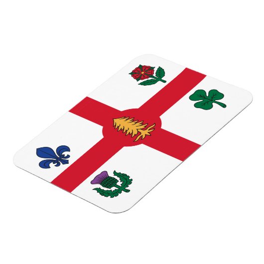 Flexible photo magnet with flag of Montreal (Côté Gauche)