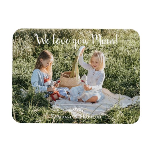 Flexible Photo moderne Nous t'aimons Maman Magnet (Horizontal)