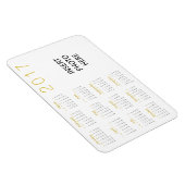 Flexible Photo personnalisée Calendrier 2017 Magnet Gold &  (Côté Droit)