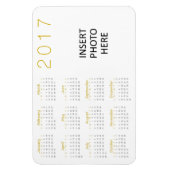 Flexible Photo personnalisée Calendrier 2017 Magnet Gold &  (Vertical)