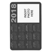 Flexible Photo personnalisée Magnet Calendrier 2018 - Gris (Vertical)