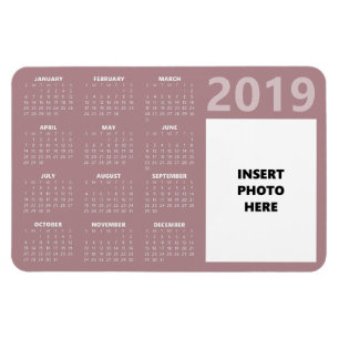 Flexible Photo personnalisée Magnet Calendrier 2019 - Rose