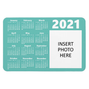 Flexible Photo personnalisée Magnet Calendrier 2021 TURQU