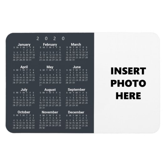 Flexible Photo personnalisée Magnet du calendrier 2020 | Gr (Horizontal)