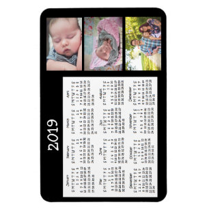 Flexible Photo personnalisée Mini Magnet noir Calendrier 20