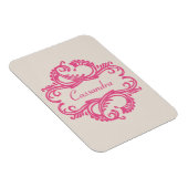 Flexible Pink Chic Damask Premium Magnet (Côté Droit)