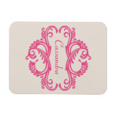 Flexible Pink Chic Damask Premium Magnet (Horizontal)