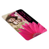 Flexible Pink Gerbera Daisy Photo Mariage Magnet (Côté Droit)