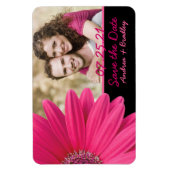 Flexible Pink Gerbera Daisy Photo Mariage Magnet (Vertical)
