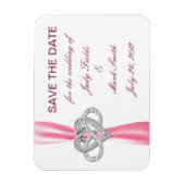 Flexible Pink Infinity Heart Enregistrer La Date Magnet (Vertical)