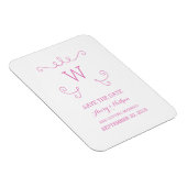 Flexible Pink Whimsical Flourish Save the Date Magnet (Côté Droit)