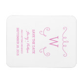 Flexible Pink Whimsical Flourish Save the Date Magnet (Horizontal)