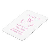 Flexible Pink Whimsical Flourish Save the Date Magnet (Côté Gauche)