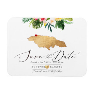 Flexible PixDezines Faux Gold Jamaïque Carte Magnet