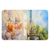 Flexible Plage aquarelle avec Magnet de coquillages (Horizontal)