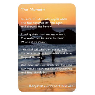 Flexible Poem Magnet de cuisine - Le moment - avec photo