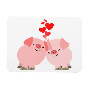 Flexible Porcs de caricature mignonnes en Aimer Magnet Prem