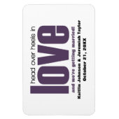 Flexible Purple Head Over Heels Save the Date Magnet (Vertical)