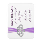Flexible Purple Infinity Heart Enregistrer La Date Magnet (Vertical)