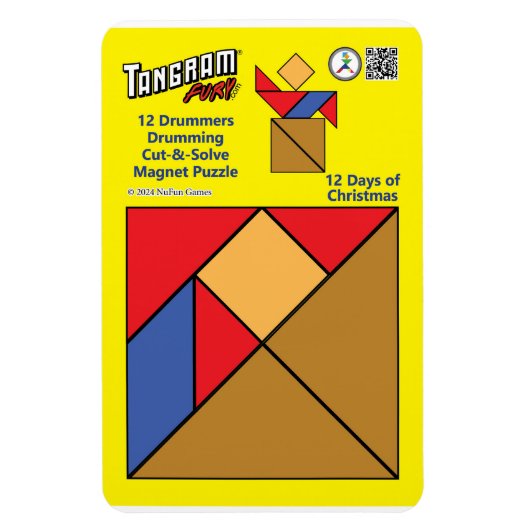 Flexible Puzzle Tangram Magnet - 12 tambours tambour (Vertical)