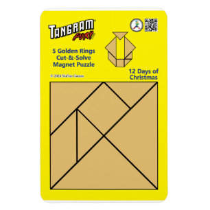 Flexible Puzzle Tangram Magnet - 5 anneaux d'or