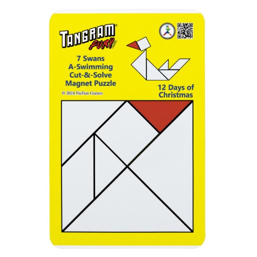 Flexible Puzzle Tangram Magnet - 7 Cygnes Baignade en A (Vertical)