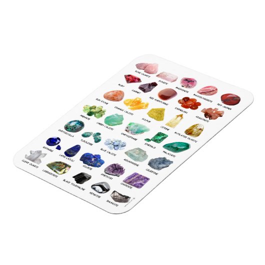 Flexible Rainbow Rock Crystal Collection Gemstone Magnet (Côté Gauche)